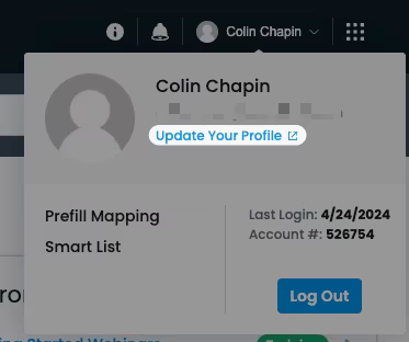 Screenshot with Update Your Profile link highlighted.